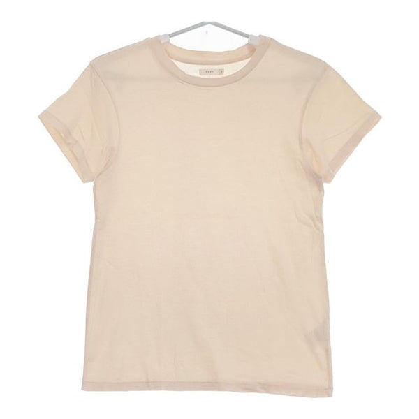 6397 コットン ペルー製 半袖Ｔシャツ カットソー ピンクベージュ レディース シックススリーナインセブン【中古】5-0529S∞