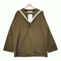 CristaSeya 22080450000630/19ED-WO-KH L Sailor Cardigan 定価100100円 セーラーカーディガン カーキ レディース クリスタセヤ【中古】4-1113T♪