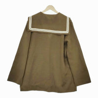 CristaSeya 22080450000630/19ED-WO-KH L Sailor Cardigan 定価100100円 セーラーカーディガン カーキ レディース クリスタセヤ【中古】4-1113T♪