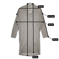 Plantation コットンリネン 製品洗い ニットワンピース チュニック グレー レディース プランテーション【中古】5-0312M∞