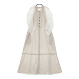 Eimee Law ギャザースリーブ ロングドレス ワンピース ベージュ ホワイト レディース エイミーロウ【中古】5-0120M∞