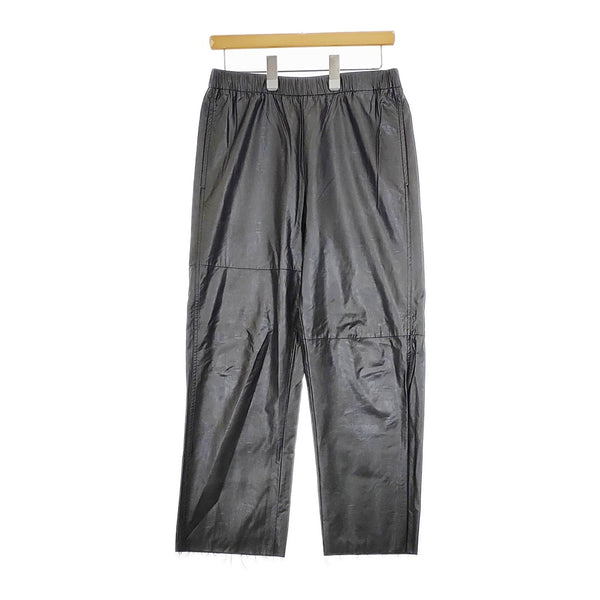 MM6/Maison Margiela フェイクレザー トラウザーズ S52KA0282 S53057 2021年モデル クロップドパンツ ブラック レディース エムエム6/メゾンマルジェラ【中古】4-1204T△