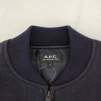 A.P.C. ウール混 メルトン サイズS ブルゾン ネイビー メンズ アーペーセー【中古】4-1126T♪