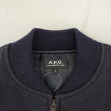 A.P.C. ウール混 メルトン サイズS ブルゾン ネイビー メンズ アーペーセー【中古】4-1126T♪