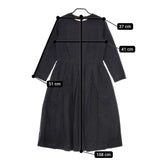 YAECA WRITE 97751 タックドレス コットンリネン ワンピース ブラック レディース ヤエカ【中古】5-0312M∞