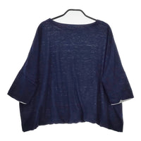 veritecoeur リネンガーゼ天竺プルオーバー VCC-252 Ｔシャツ カットソー ネイビー レディース ヴェリテクール【中古】5-0312M∞