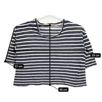 veritecoeur VCC-54 ラミーボーダー 半袖Ｔシャツ カットソー ネイビー ホワイト レディース ヴェリテクール【中古】5-0529S∞