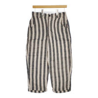 LAITERIE リネンストライプ イージー パンツ ベージュ グレー レディース レイトリー【中古】5-0312M∞