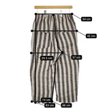 LAITERIE リネンストライプ イージー パンツ ベージュ グレー レディース レイトリー【中古】5-0312M∞