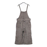 ARMEN リネン ギンガムチェック オーバーオール サロペット ブラック ベージュ レディース アーメン【中古】5-0405M∞