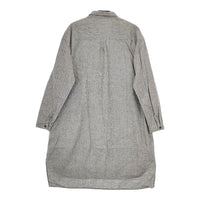 Gauze# リネンコットン ハーフボタン 千鳥格子 ワンピース ブラック ホワイト レディース ガーゼ【中古】5-0312M∞