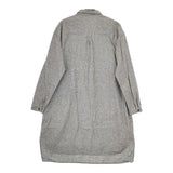 Gauze# リネンコットン ハーフボタン 千鳥格子 ワンピース ブラック ホワイト レディース ガーゼ【中古】5-0312M∞