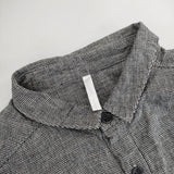 Gauze# リネンコットン ハーフボタン 千鳥格子 ワンピース ブラック ホワイト レディース ガーゼ【中古】5-0312M∞