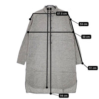 Gauze# リネンコットン ハーフボタン 千鳥格子 ワンピース ブラック ホワイト レディース ガーゼ【中古】5-0312M∞