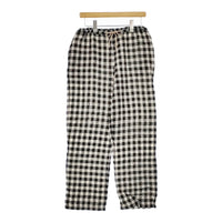 URBAN RESEARCH DOORS リネン ギンガムチェック イージー パンツ ブラック ベージュ レディース アーバンリサーチドアーズ【中古】5-0312M∞