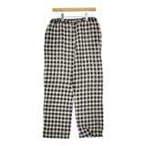 URBAN RESEARCH DOORS リネン ギンガムチェック イージー パンツ ブラック ベージュ レディース アーバンリサーチドアーズ【中古】5-0312M∞