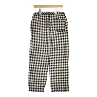 URBAN RESEARCH DOORS リネン ギンガムチェック イージー パンツ ブラック ベージュ レディース アーバンリサーチドアーズ【中古】5-0312M∞