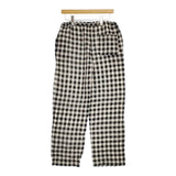 URBAN RESEARCH DOORS リネン ギンガムチェック イージー パンツ ブラック ベージュ レディース アーバンリサーチドアーズ【中古】5-0312M∞
