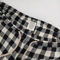 URBAN RESEARCH DOORS リネン ギンガムチェック イージー パンツ ブラック ベージュ レディース アーバンリサーチドアーズ【中古】5-0312M∞