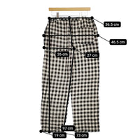 URBAN RESEARCH DOORS リネン ギンガムチェック イージー パンツ ブラック ベージュ レディース アーバンリサーチドアーズ【中古】5-0312M∞