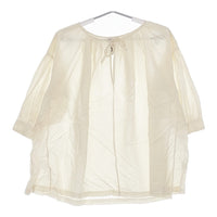Ebonyivory 20-01-BL-035-09-1 コットンシルク ギャザー ブラウス シャツ キナリ レディース エボニーアイボリー【中古】5-0215M♪