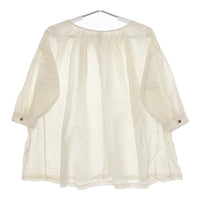 Ebonyivory 20-01-BL-035-09-1 コットンシルク ギャザー ブラウス シャツ キナリ レディース エボニーアイボリー【中古】5-0215M♪