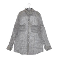 R&D.M.Co- リネンストライプ 長袖シャツ ネイビー ホワイト レディース オールドマンズテーラー【中古】5-0420M△