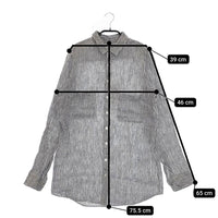 R&D.M.Co- リネンストライプ 長袖シャツ ネイビー ホワイト レディース オールドマンズテーラー【中古】5-0420M△