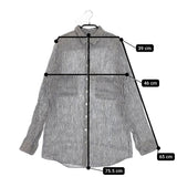 R&D.M.Co- リネンストライプ 長袖シャツ ネイビー ホワイト レディース オールドマンズテーラー【中古】5-0420M△