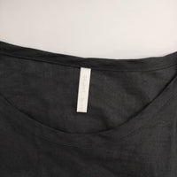 Gauze# リネンコットン ギャザー ワンピース ブラック グレー レディース ガーゼ【中古】5-0312M∞