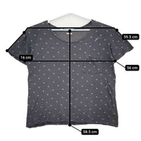 KAPITAL コットン 3 L 総柄 半袖Ｔシャツ カットソー ネイビー レディース キャピタル【中古】5-0529S∞