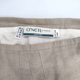 O'NEIL OF DUBLIN リネン タック プリーツ GB8 F36 D34 I40 US6 ロングスカート ベージュ レディース オニールオブダブリン【中古】5-0312M∞