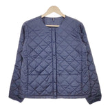 DANSKIN DC39311 QUILTING PUFF JACKET サイズL ノーカラー 中綿 ブルゾン ネイビー レディース ダンスキン【中古】4-1123T♪