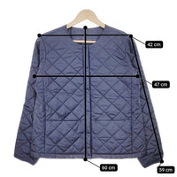 DANSKIN DC39311 QUILTING PUFF JACKET サイズL ノーカラー 中綿 ブルゾン ネイビー レディース ダンスキン【中古】4-1123T♪