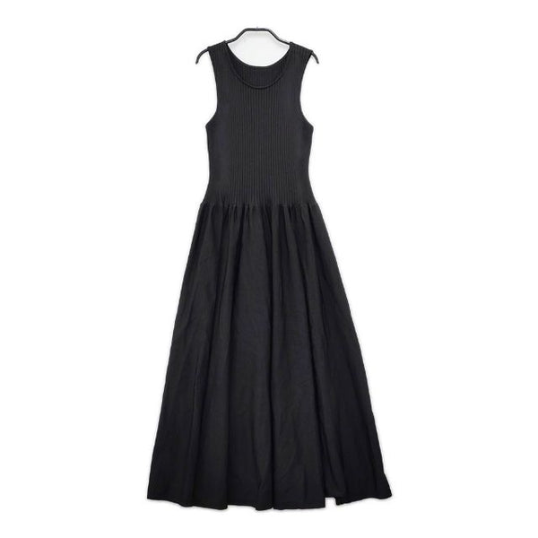 GRACE Class アメスリニットギャザーワンピース 定価42900円 ノースリーブドレス ワンピース 24SS ブラック レディース グレース クラス【中古】5-0602S∞