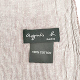 agnes b. フリンジ付きストール マフラー 大判 コットン ストール エンジ レディース アニエスベー【中古】5-0526M◎