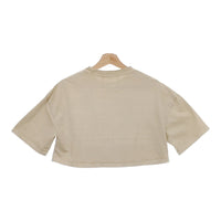 TODAYFUL 12410605 クロップドコットンTシャツ サイズF 定価8250円 半袖 カットソー 24SS ベージュ レディース トゥデイフル【中古】4-1129S♪