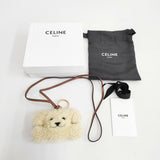 CELINE トリオンフ ポンポン キーリング 刺繍入りシアリング 定価74800円 チャーム キナリ レディース セリーヌ【中古】4-1129G♪