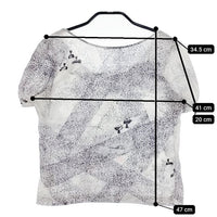 mina perhonen spray os8117 コットンリネン 半袖Ｔシャツ カットソー ホワイト パープル レディース ミナペルホネン【中古】5-0602S∞