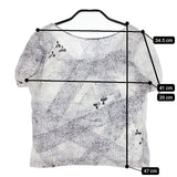 mina perhonen spray os8117 コットンリネン 半袖Ｔシャツ カットソー ホワイト パープル レディース ミナペルホネン【中古】5-0602S∞