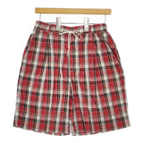 CHILD WOMAN マドラスチェック ショートパンツ ハーフパンツ ショーツ レッド レディース チャイルドウーマン【中古】5-0602S∞