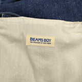 BEAMS BOY インディゴ染め 備後産地 デニム エプロン付き ノースリーブ ワンピース ブルー レディース ビームスボーイ【中古】5-0602S∞