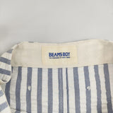 BEAMS BOY シアサッカー ウエスト紐 ストライプ ロングスカート ホワイト ブルー レディース ビームスボーイ【中古】5-0222M∞