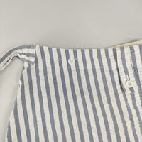 BEAMS BOY シアサッカー ウエスト紐 ストライプ ロングスカート ホワイト ブルー レディース ビームスボーイ【中古】5-0222M∞