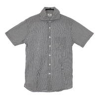 BEAMS HEART シアサッカーショートスリーブシャツ 定価6490円 半袖シャツ ホワイト グレー レディース ビームスハート【中古】5-0602S∞
