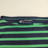 SAINT JAMES ボーダー T1 半袖Ｔシャツ カットソー ネイビー グリーン レディース セントジェームス【中古】5-0602S∞