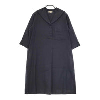 MARGARET HOWELL リネン コットン セーラー 578-0158604 YARN DYE LINEN COTTON TWILL ワンピース ネイビー レディース マーガレットハウエル【中古】5-0312M∞