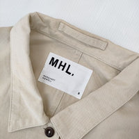 MHL. TOUGH COTTON CANVAS 定価31000円 595-1158500 プルオーバー ワンピース ステンカラーコート ベージュ レディース エムエイチエル【中古】5-0106M∞