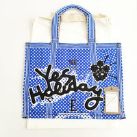 ebagos yes holiday キャンバス トートバッグ ブルー レディース エバゴス【中古】5-0309G∞