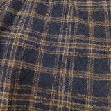 Lin francais d'antan ツータックウールイージーパンツ チェック パンツ ネイビー ブラウン レディース ランフランセダンタン【中古】4-1123T♪